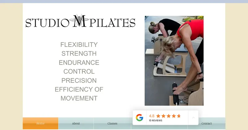 Studio M Pilates website preview